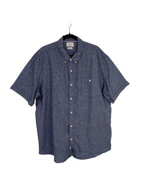 Weatherproof Vintage Button-Up Shirt Mens Washable Linen Blend Size XL